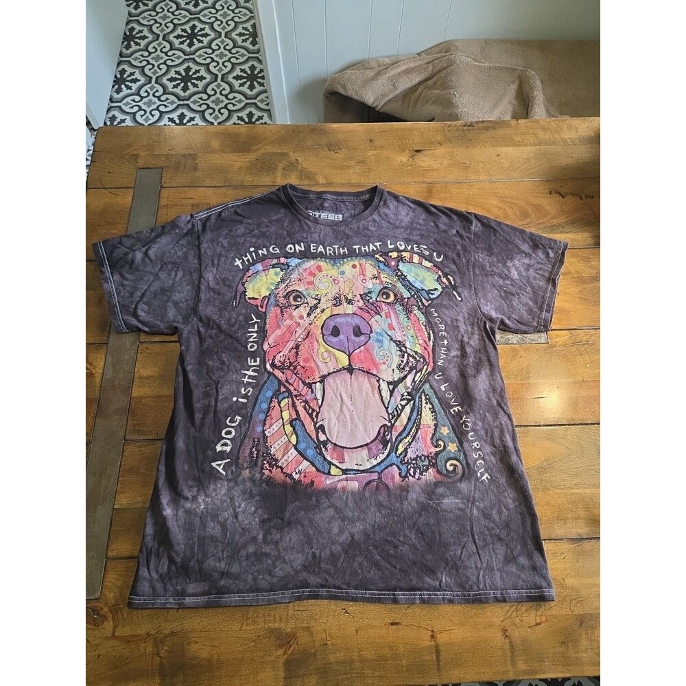 Dog Tie Dye  Mens XL Pit Bull Pop Art Graphic T Shirt Dean Russo